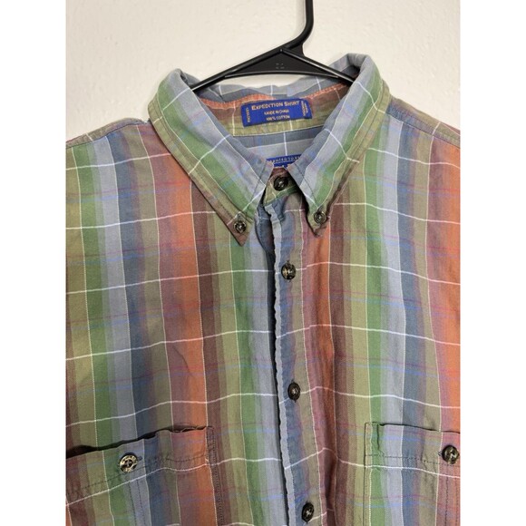Mens PENDLETON Colorful Red Blue Button Down Cotton Expedition Shirt Size XL - Picture 9 of 16